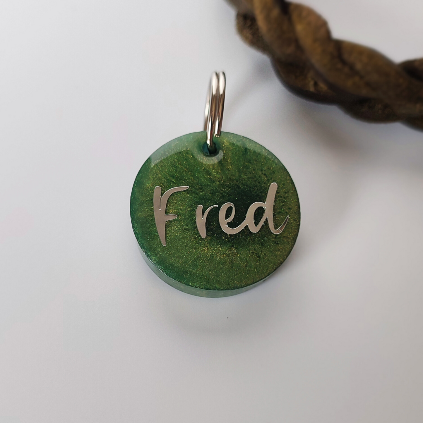 Hundemarke personalisiert Oliv Mini