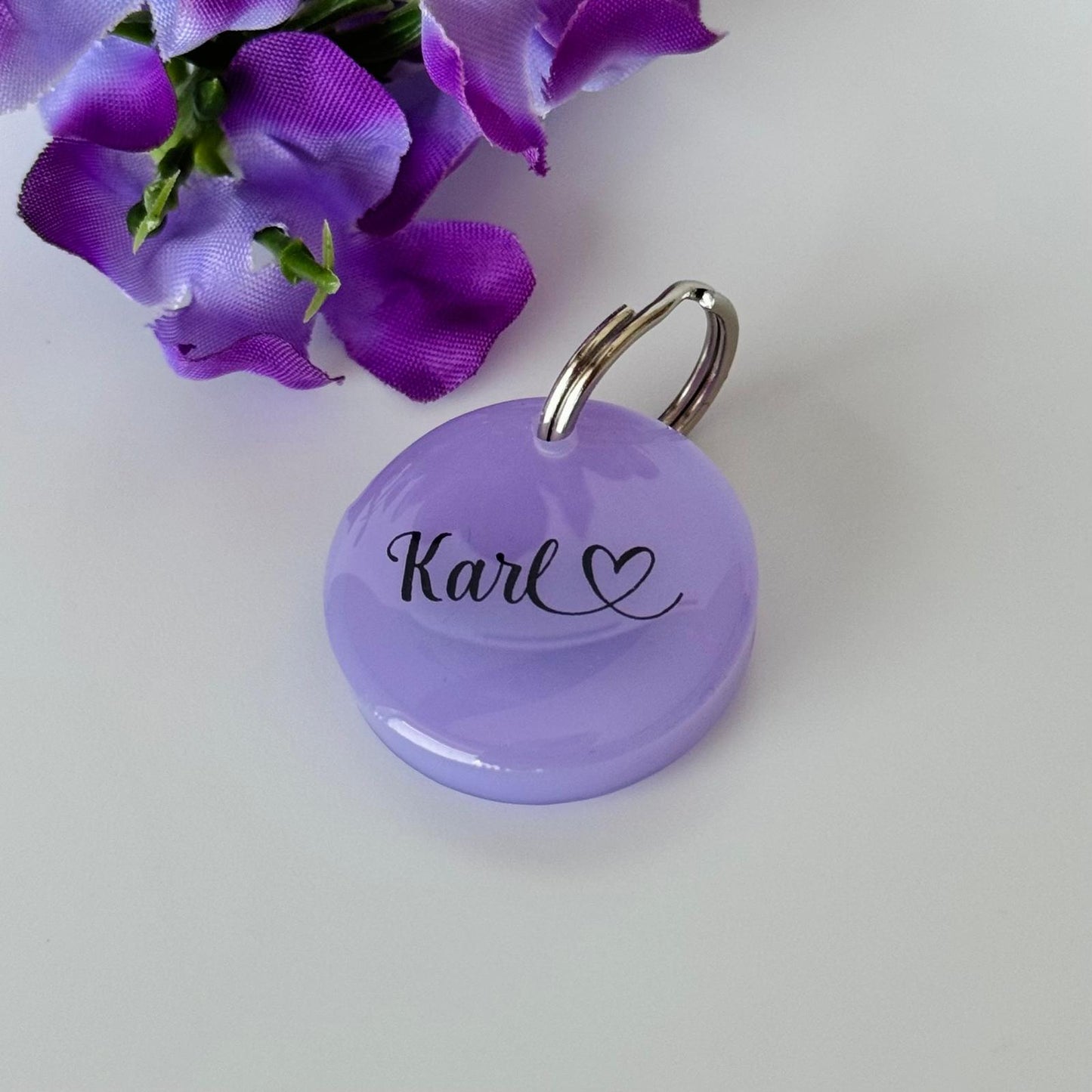 Hundemarke personalisiert Pastel Mini Lavendel