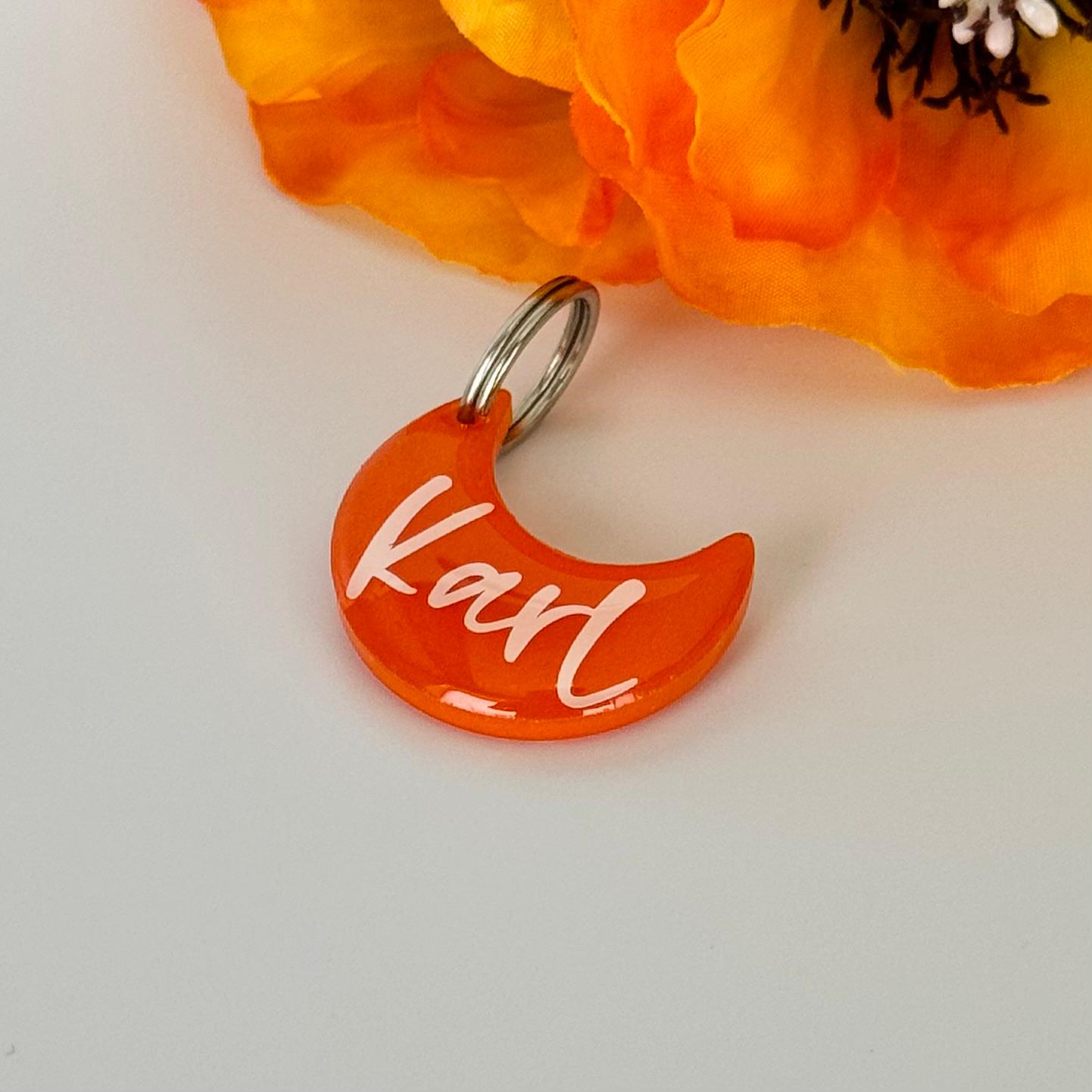 Hundemarke personalisiert Orange Moon