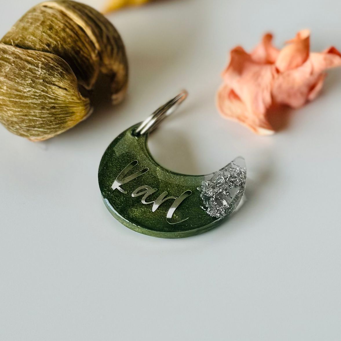Hundemarke personalisiert Green Moon