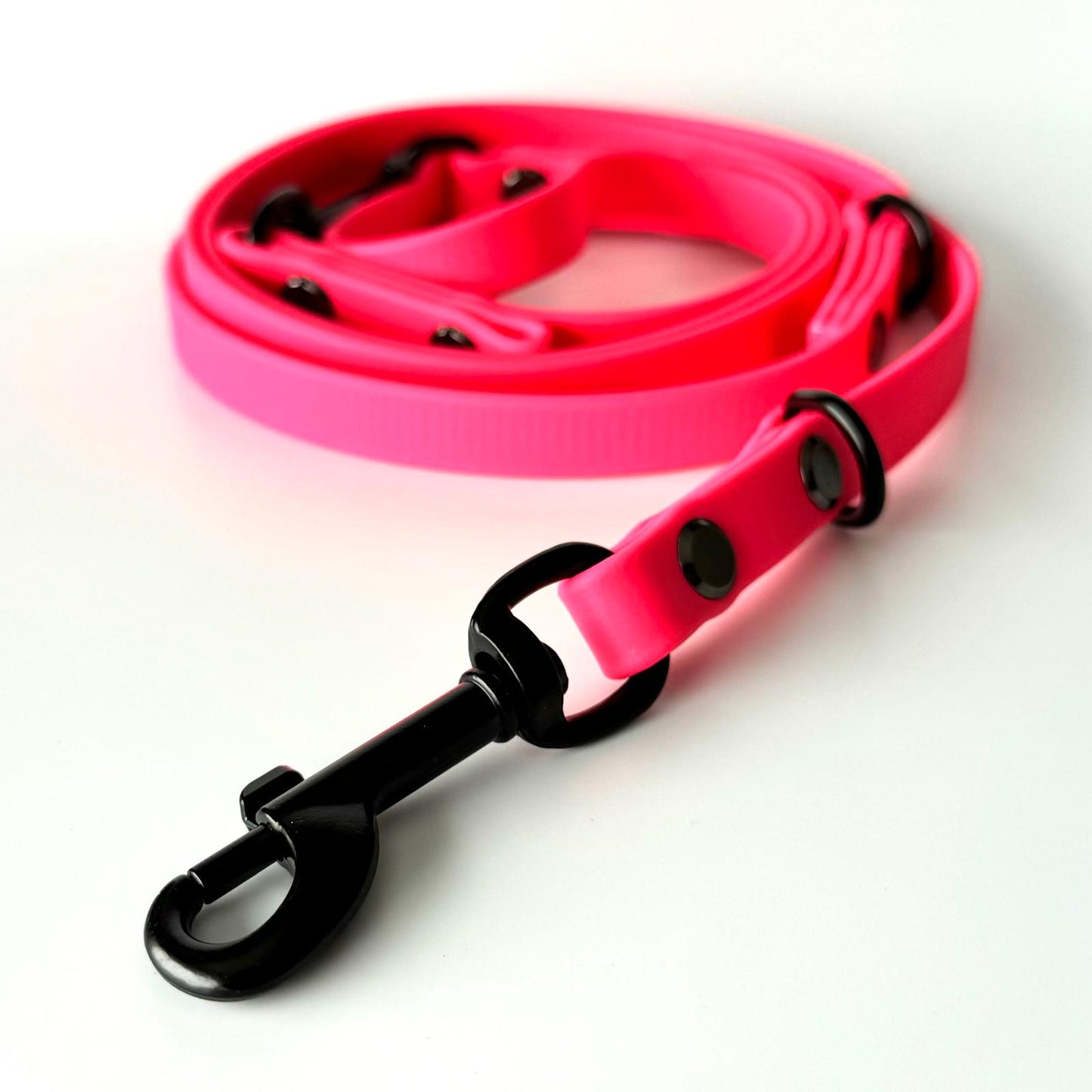 Verstellbare Leine Biothane Neon Pink