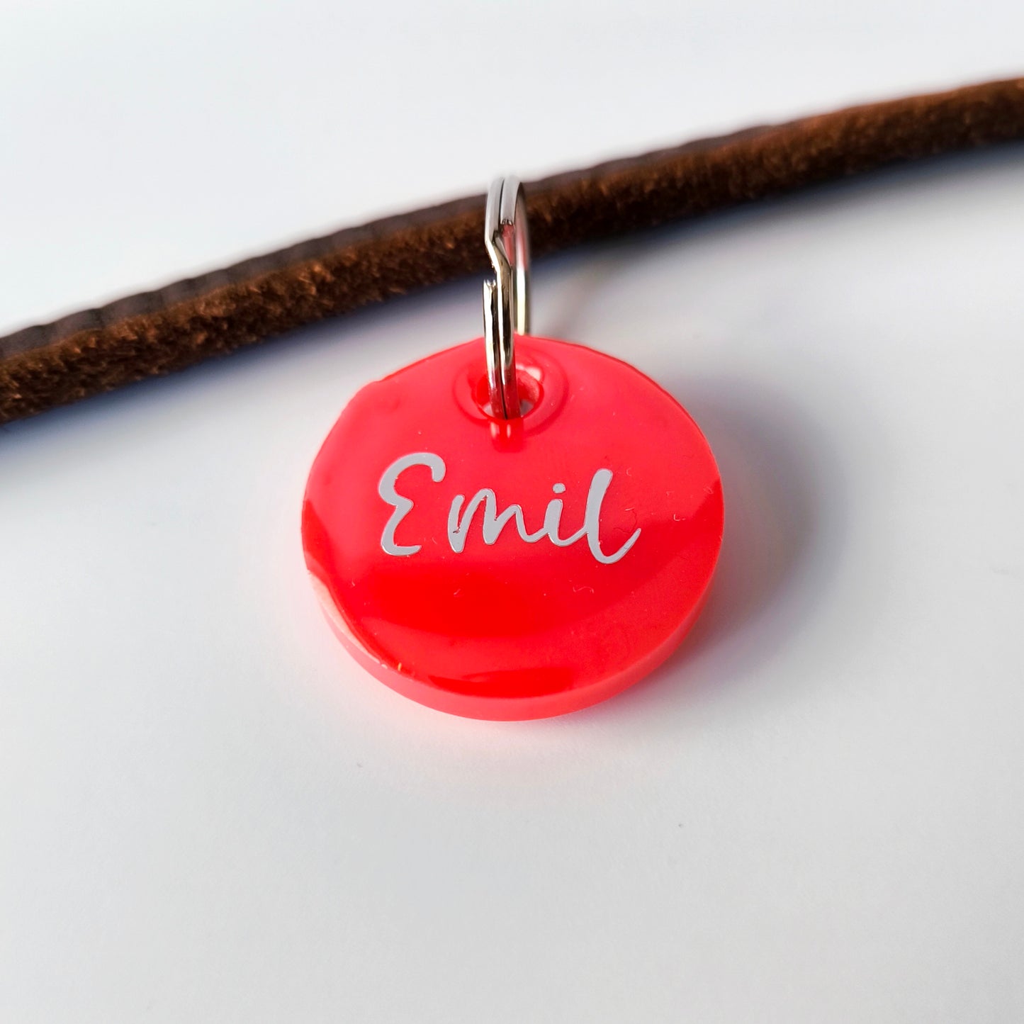 Hundemarke personalisiert Rot Pastel Classic