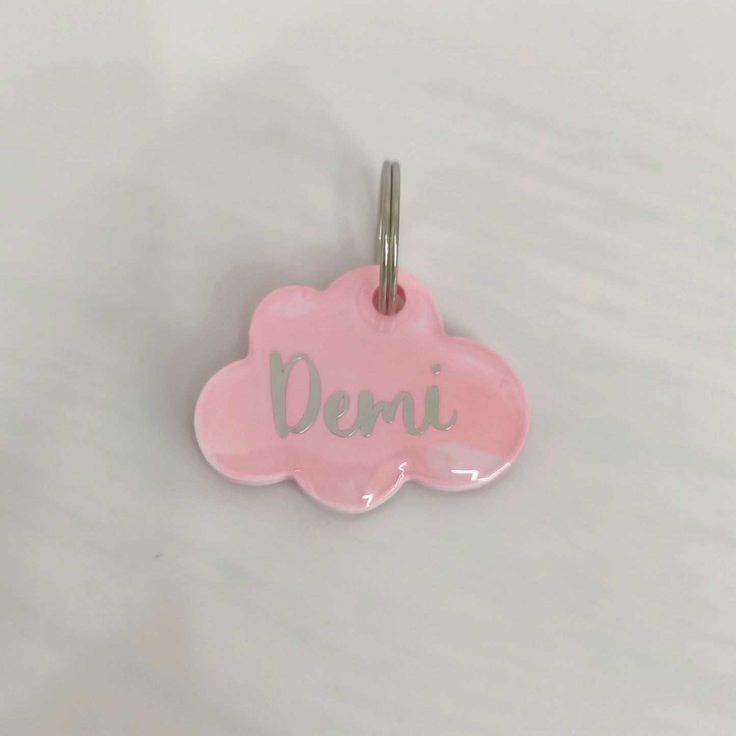 Hundemarke personalisiert Rosa Cloud