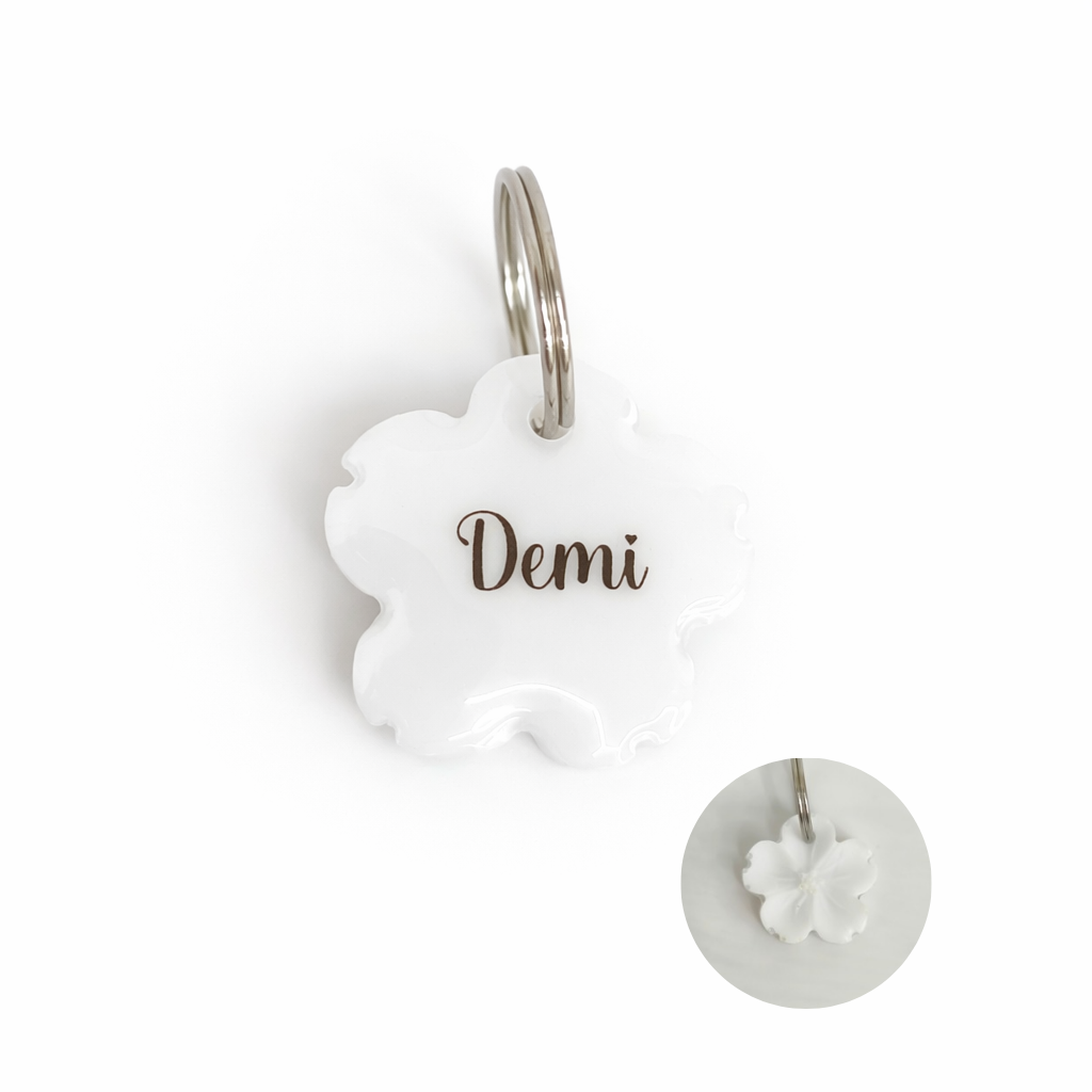 Namensmarke personalisiert Blume Weiß