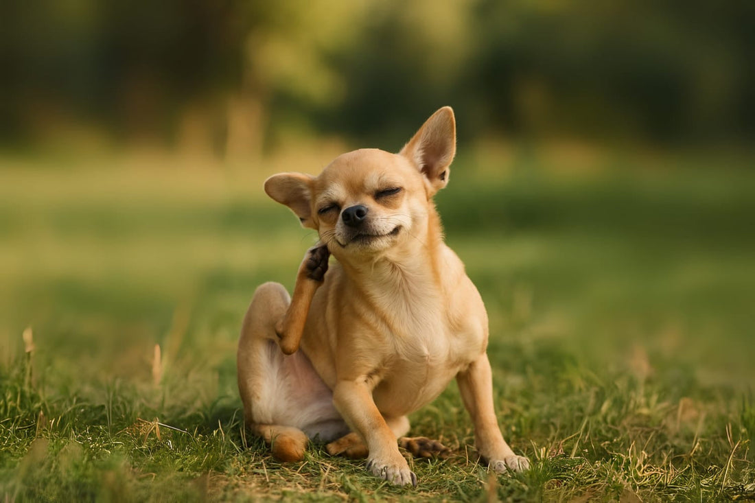 Chihuahua kratzt sich