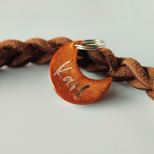 Hundemarke personalisiert Brown Moon