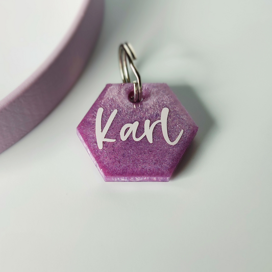Hundemarke personalisiert Velvet Polygon