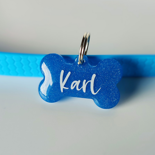 Hundemarke personalisiert Blue Bone