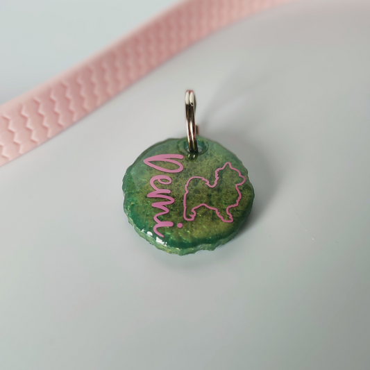 Hundemarke personalisiert Chihuahua Love Rosa