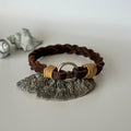 Markenhalsband Leder Braun