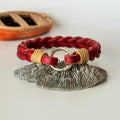 Markenhalsband Leder Rot