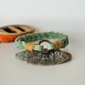 Markenhalsband Leder Mint