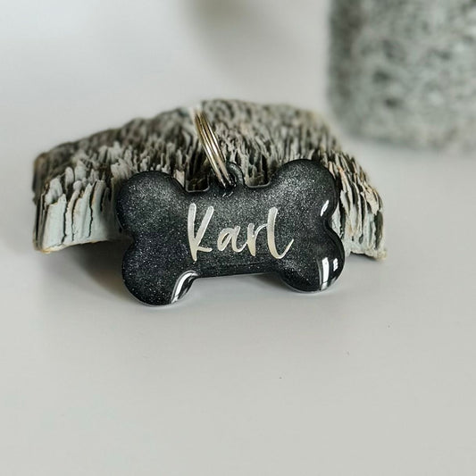 Hundemarke personalisiert Black Bone