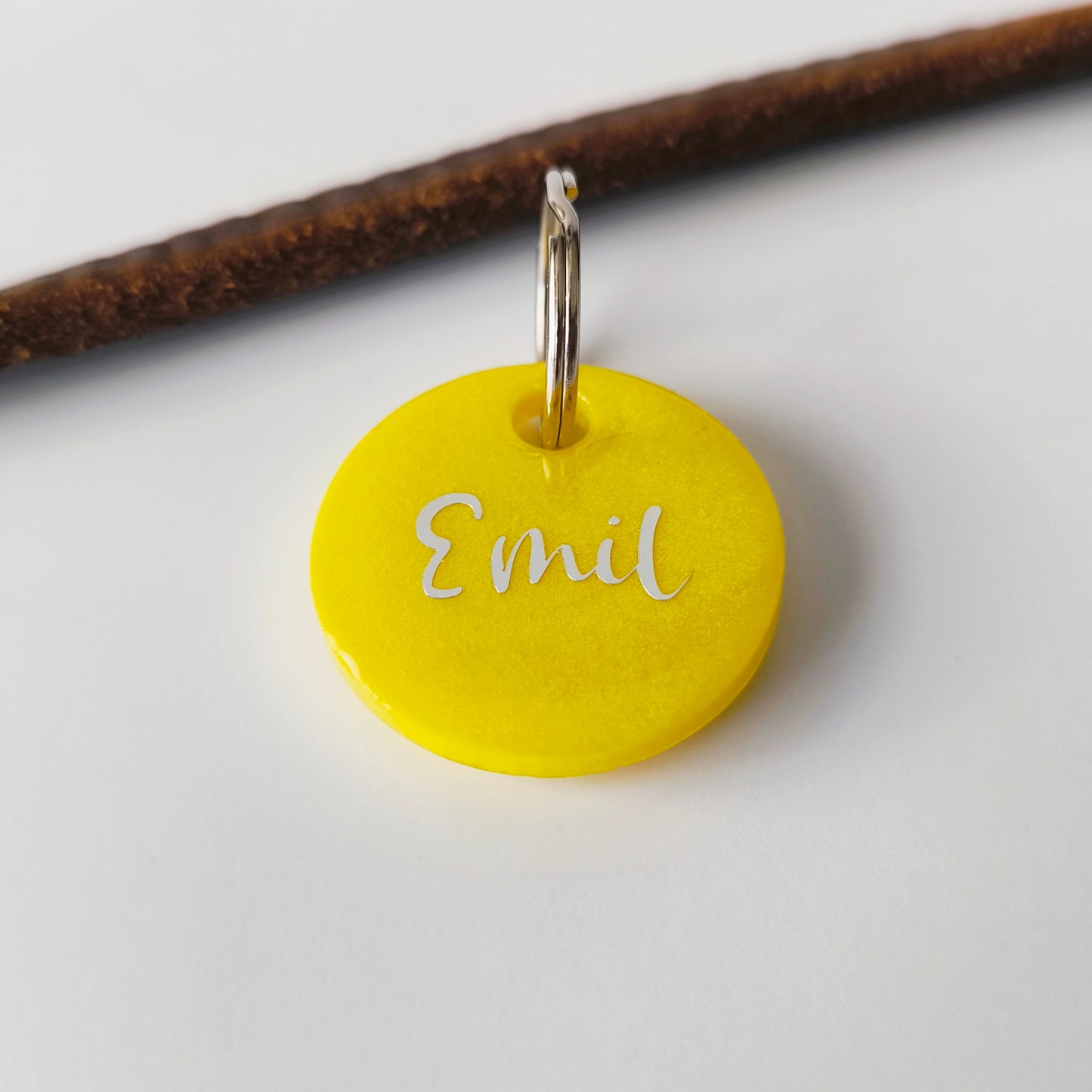 Hundemarke personalisiert Gelb Classic