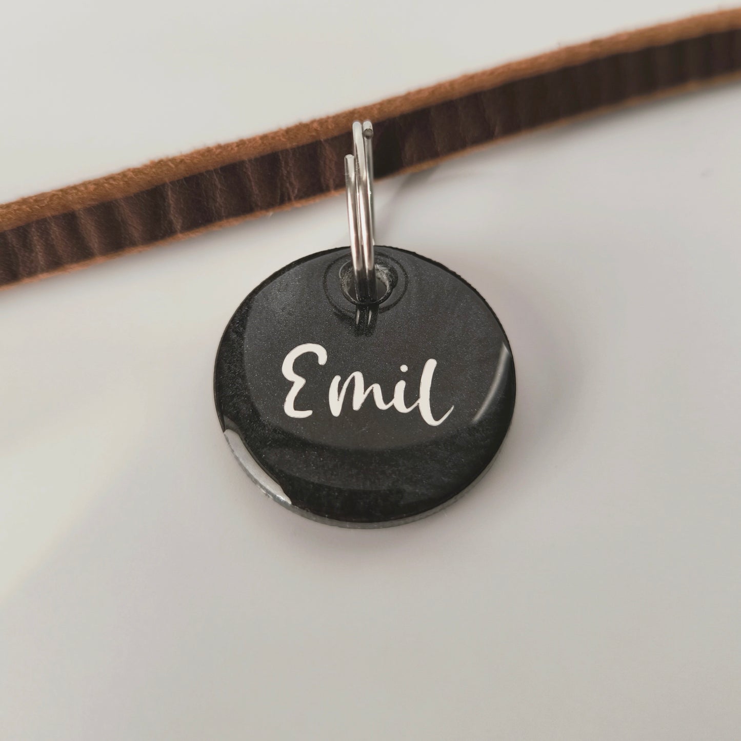 Hundemarke personalisiert Schwarz Classic