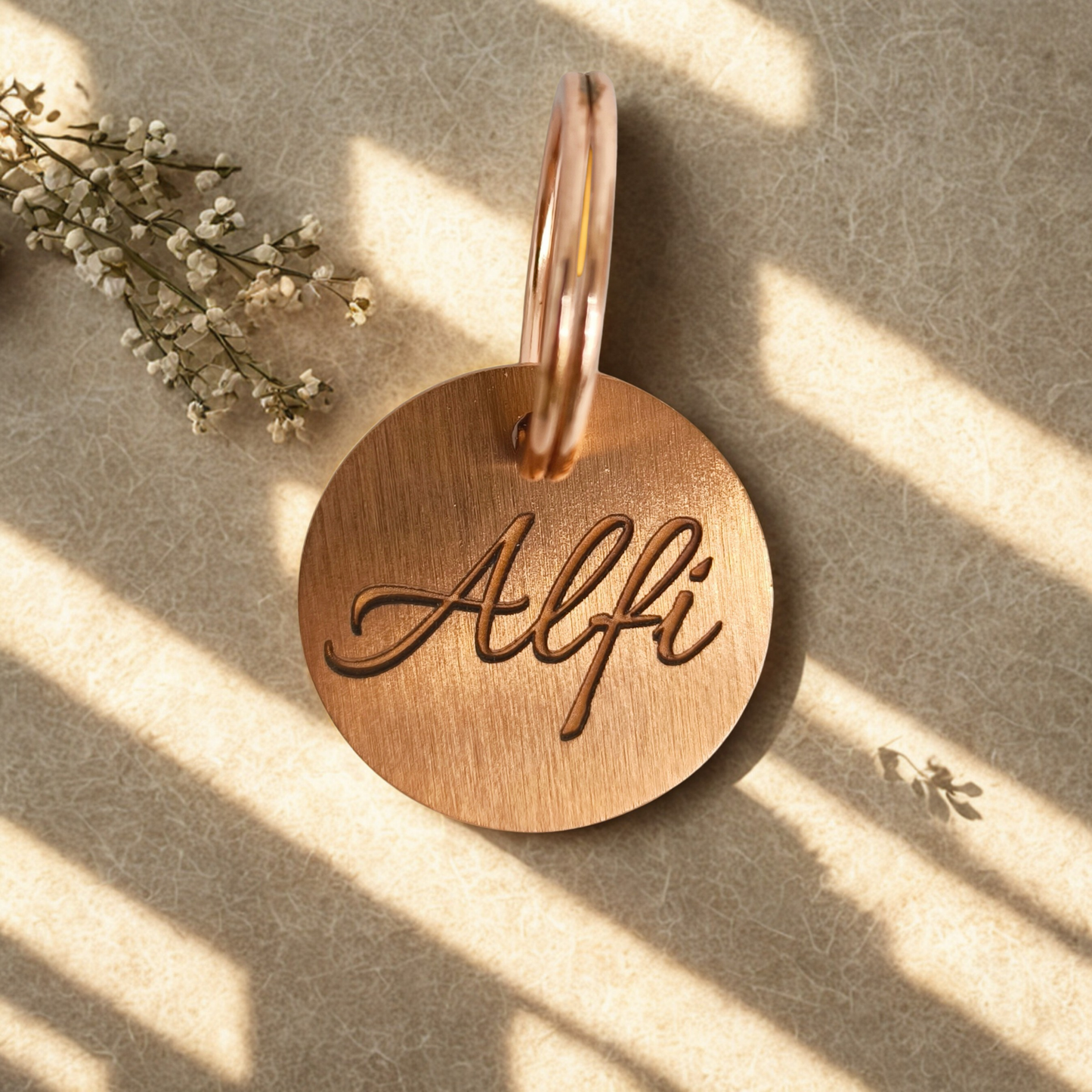 Hundemarke Kupfer mit Gravur