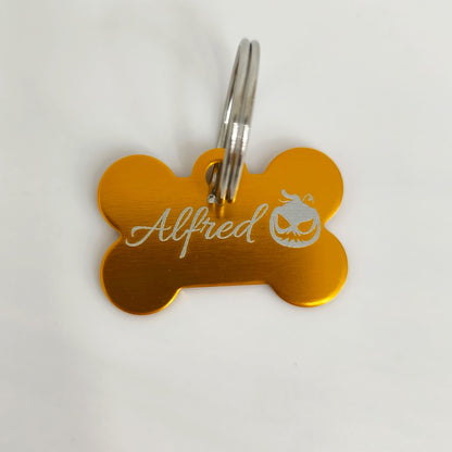 Halloween Hundemarke graviert verschiedene Farben Knochen
