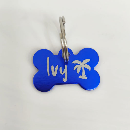 Florale Hundemarke graviert verschiedene Farben Knochen