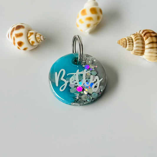 Hundemarke personalisiert Baby Blue
