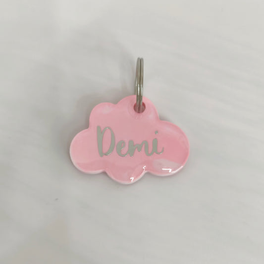 Hundemarke personalisiert Rosa Cloud