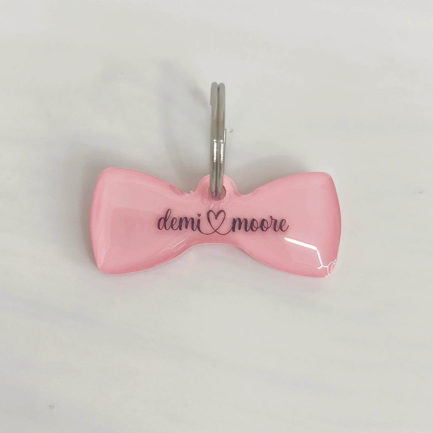 Namensmarke personalisiert Schleife Rosa