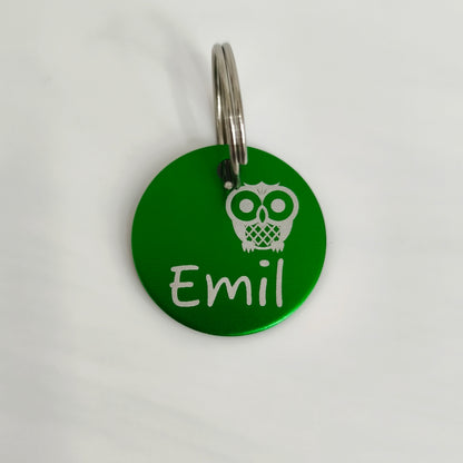 Florale Hundemarke graviert verschiedene Farben Rund