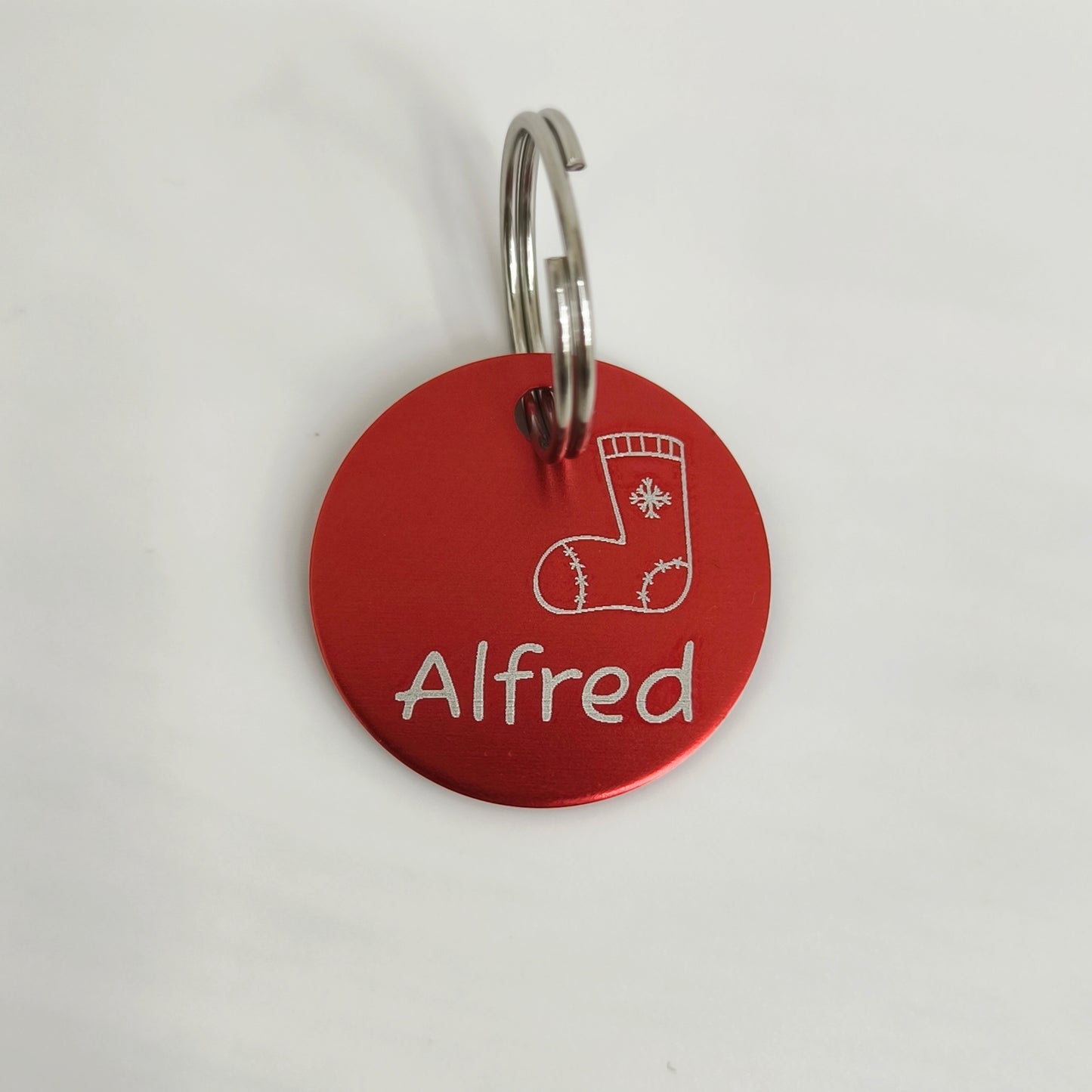 Florale Hundemarke graviert verschiedene Farben Rund