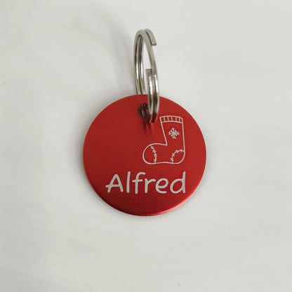 Florale Hundemarke graviert verschiedene Farben Rund