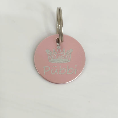 Florale Hundemarke graviert verschiedene Farben Rund