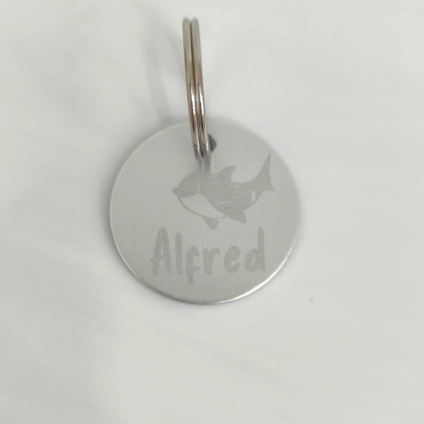 Florale Hundemarke graviert verschiedene Farben Rund