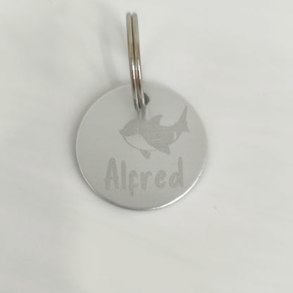 Florale Hundemarke graviert verschiedene Farben Rund