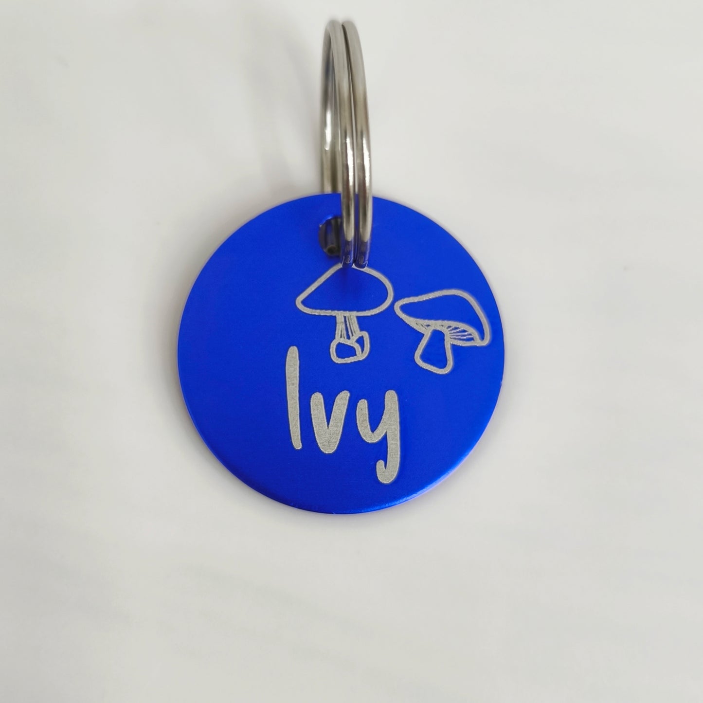 Florale Hundemarke graviert verschiedene Farben Rund