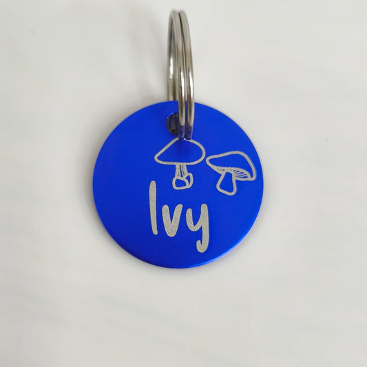 Florale Hundemarke graviert verschiedene Farben Rund