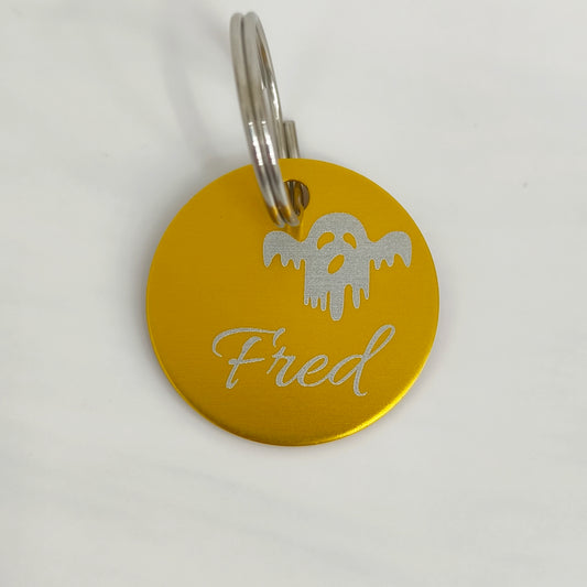 Halloween Hundemarke graviert verschiedene Farben Rund