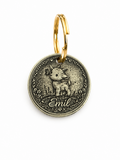 Hundemarke Messing mit Relief Gravur Ziegen Lover