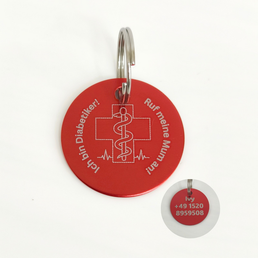 Hundemarke graviert Medical "Ich bin Diabetiker"