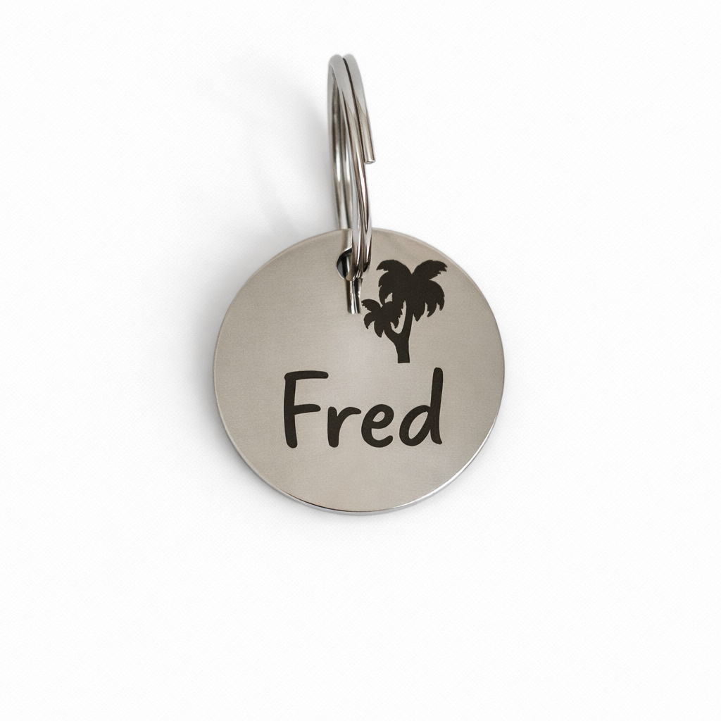 Florale Hundemarke graviert verschiedene Farben Rund