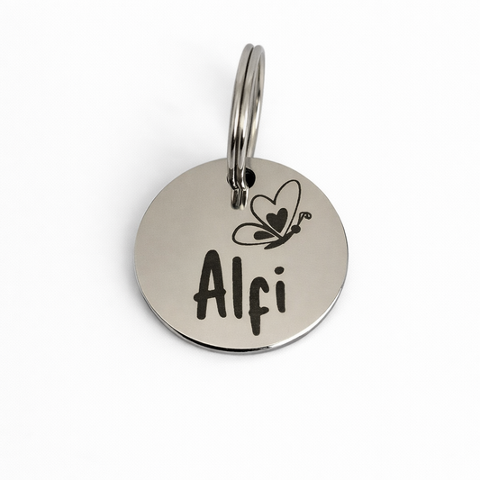 Tiermotiv Hundemarke graviert verschiedene Farben Rund