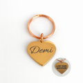 Mikro Hundemarke graviert Herz Rosegold