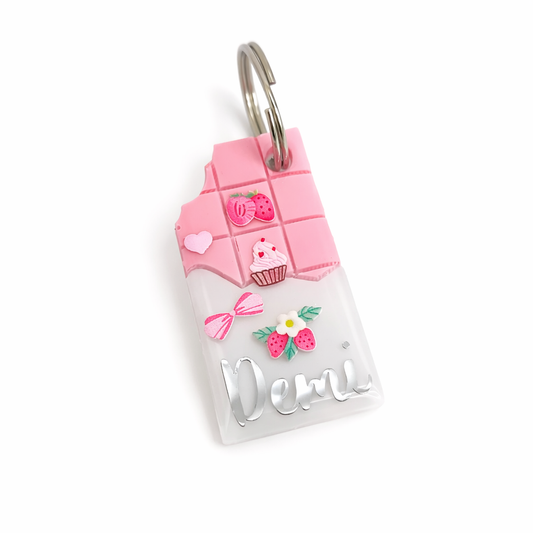 Hundemarke personalisiert rosa Erdbeer Schokolade