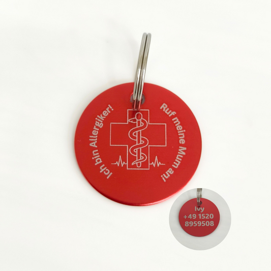 Hundemarke graviert Medical "Ich bin Allergiker"