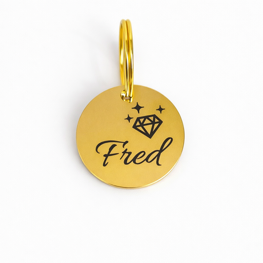 Fantasy Hundemarke graviert verschiedene Farben Rund