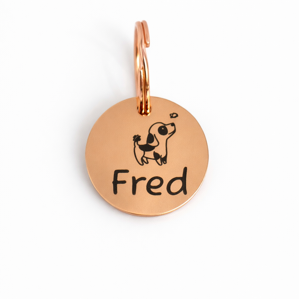 Hunderassen Hundemarke graviert verschiedene Farben Rund