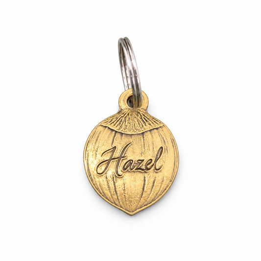 Hundemarke Messing mit Relief Gravur Hazel