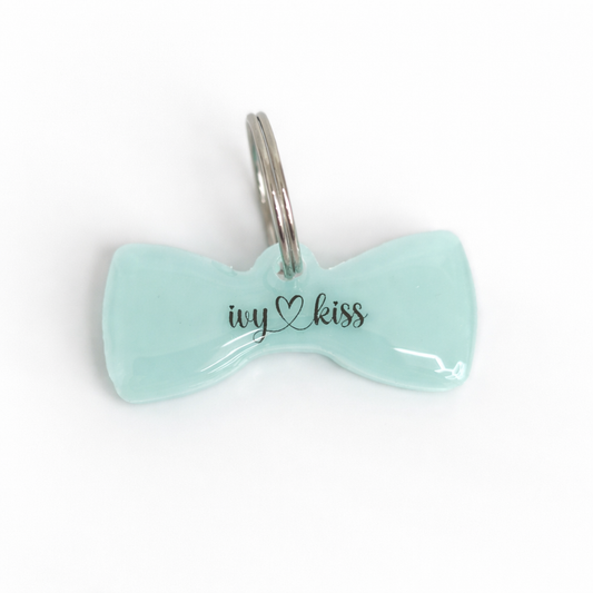 Namensmarke personalisiert Schleife Mint